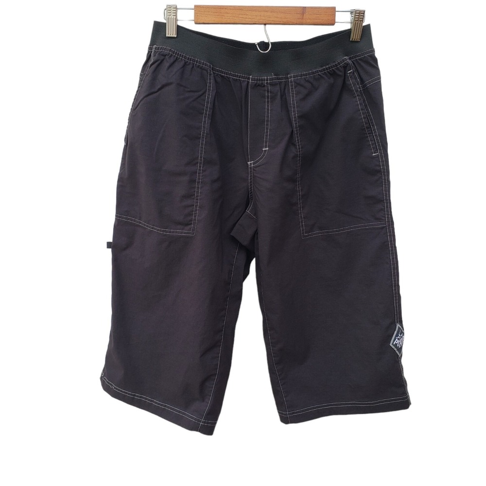 Prana Camping Shorts Men's Black Elastic Waist With Front Pockets Size XL